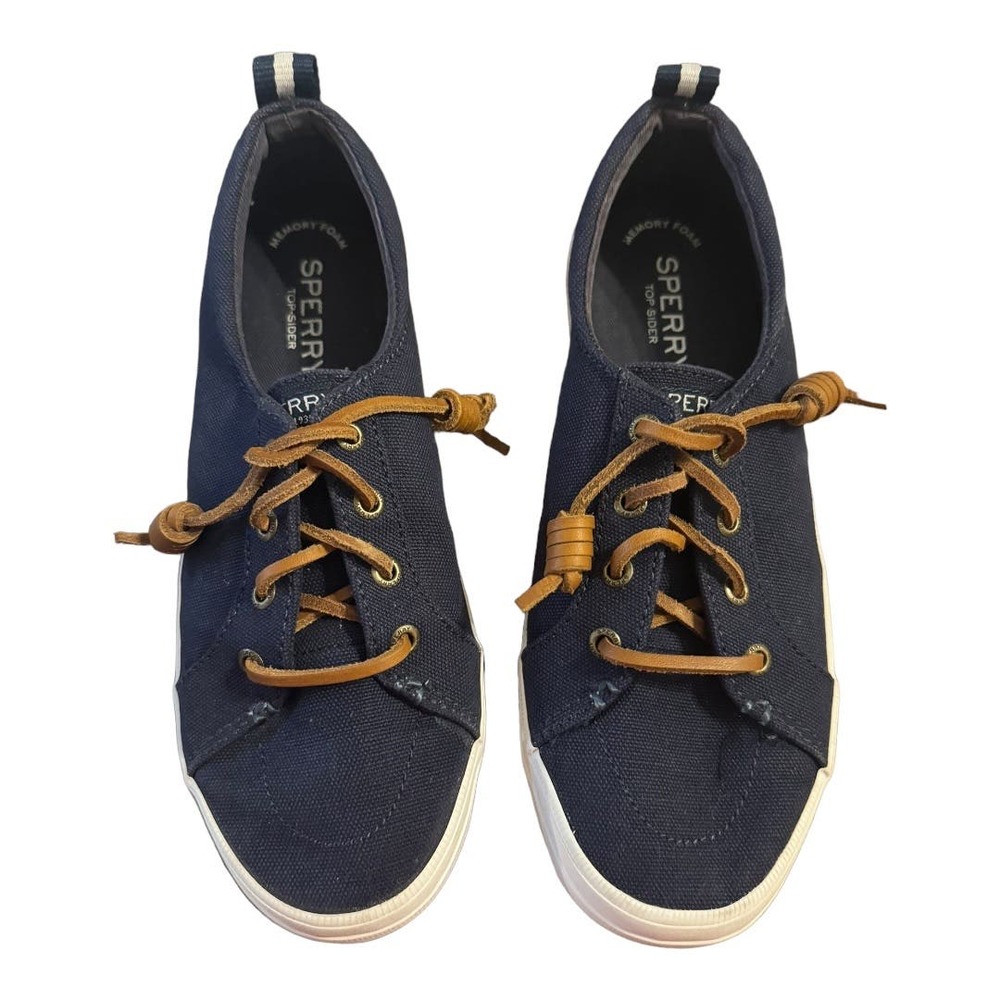⛵️ SPERRY Women’s Sz 6.5 Topsider MEMORY FOAM Pier Wave  Lace Up Sneakers